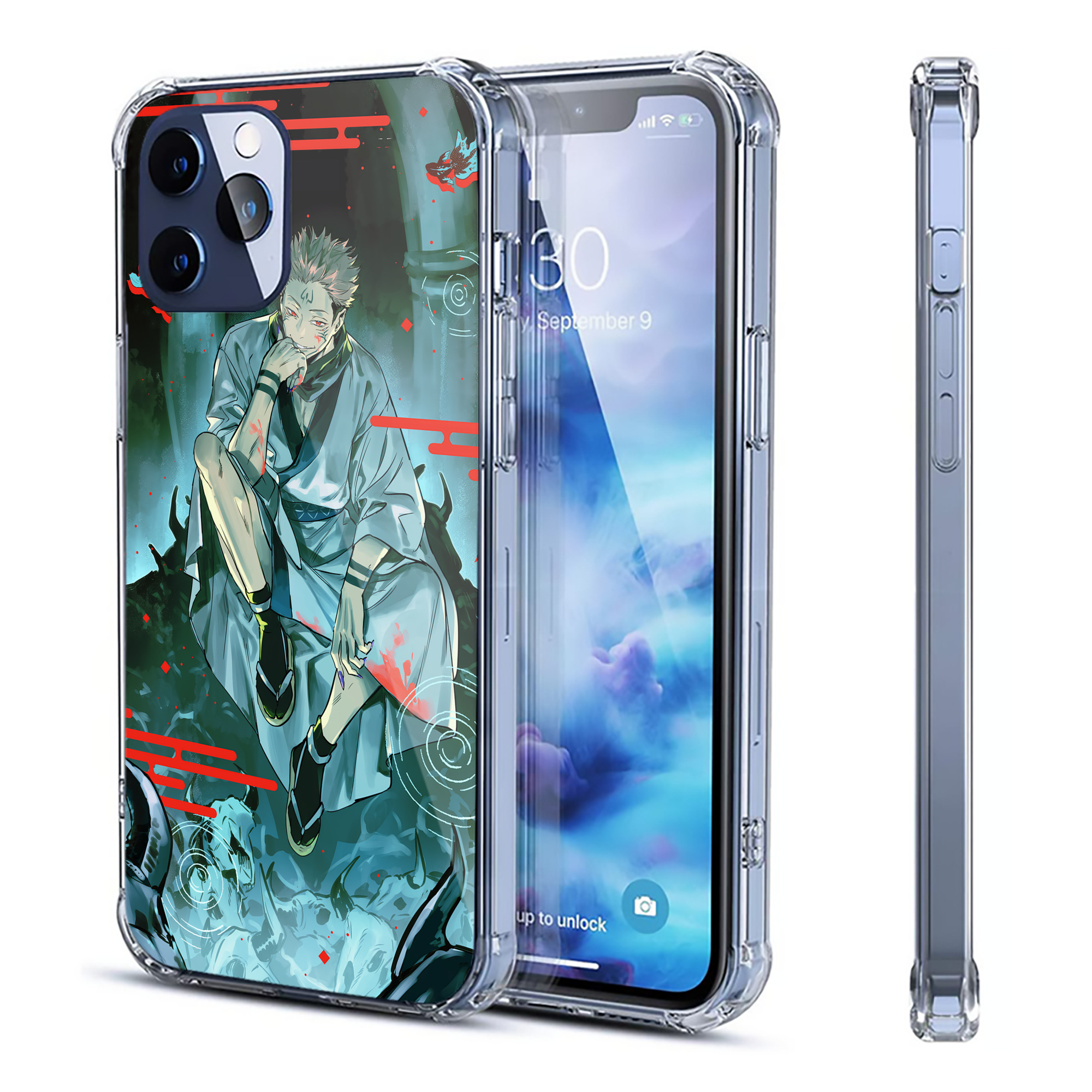 （画像用） 呪術廻戦 Jujutsu Kaisen 【iPhone 12シリーズ対応】透明スマホケース（クリアソフトケース）